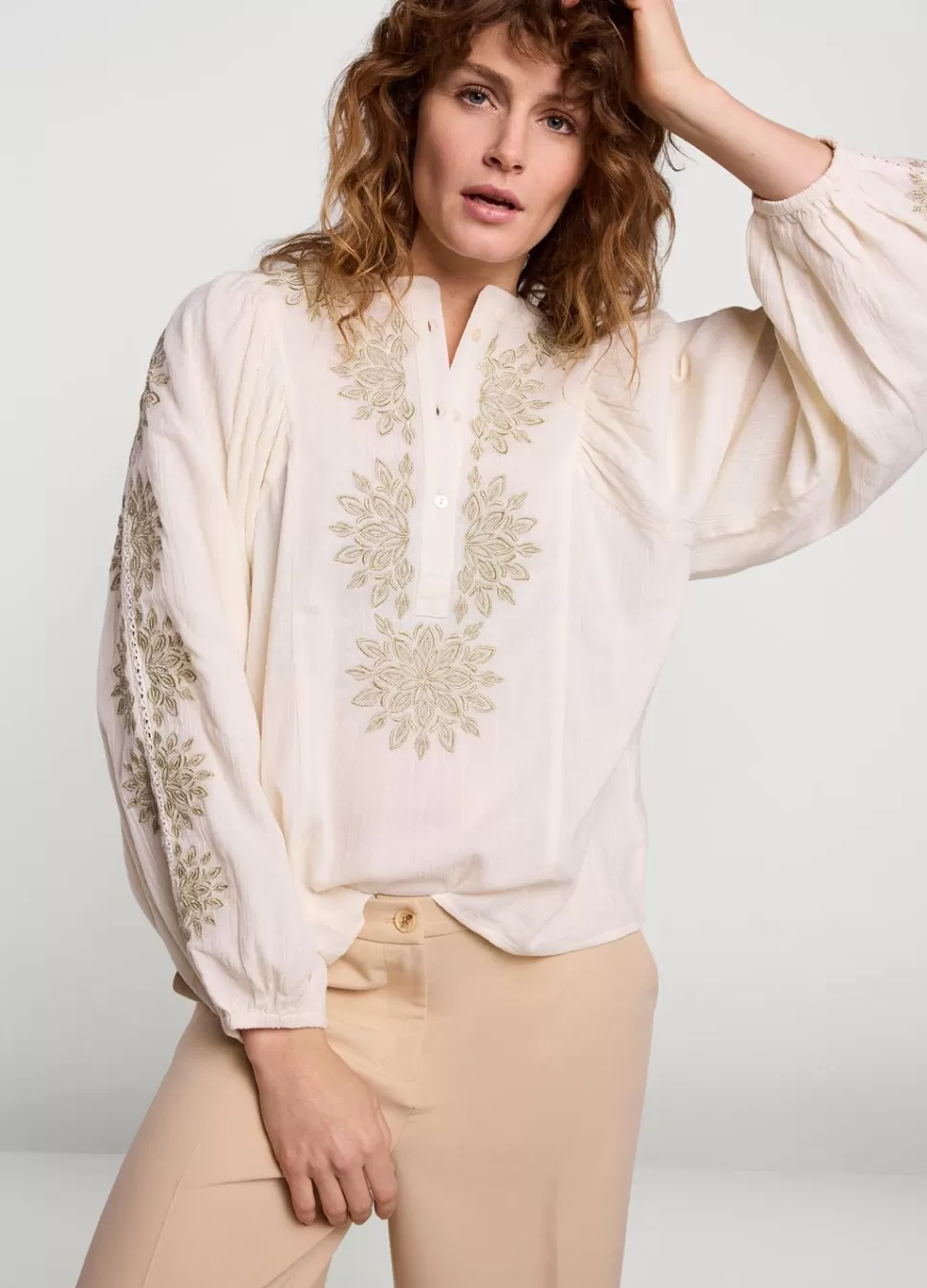 Women Summum Woman Blouse With Gold Embroidery