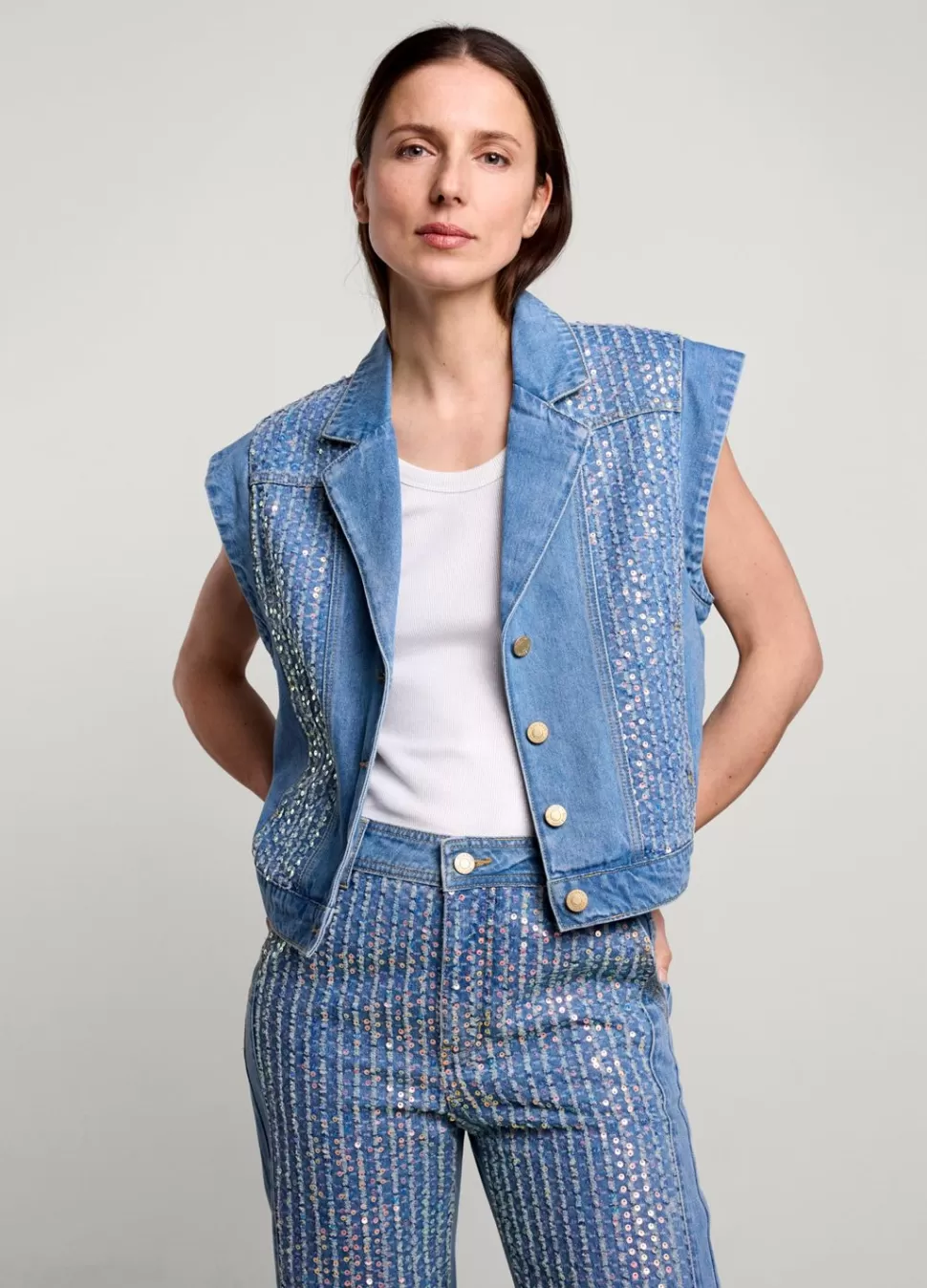 Women Summum Woman Denim Gilet