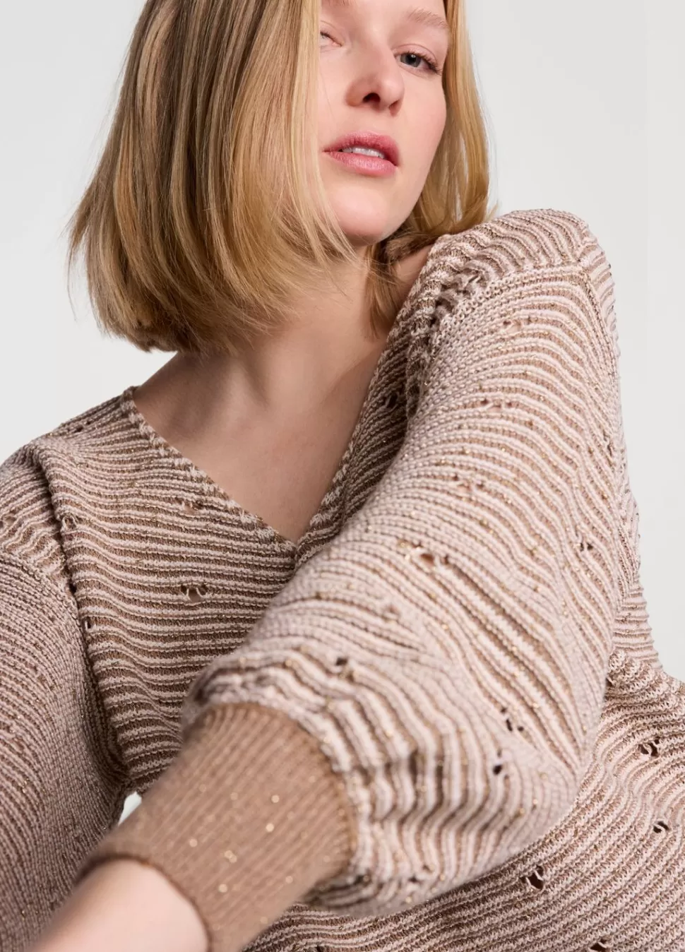 Women Summum Woman Jumper With Knitted-In Stripe