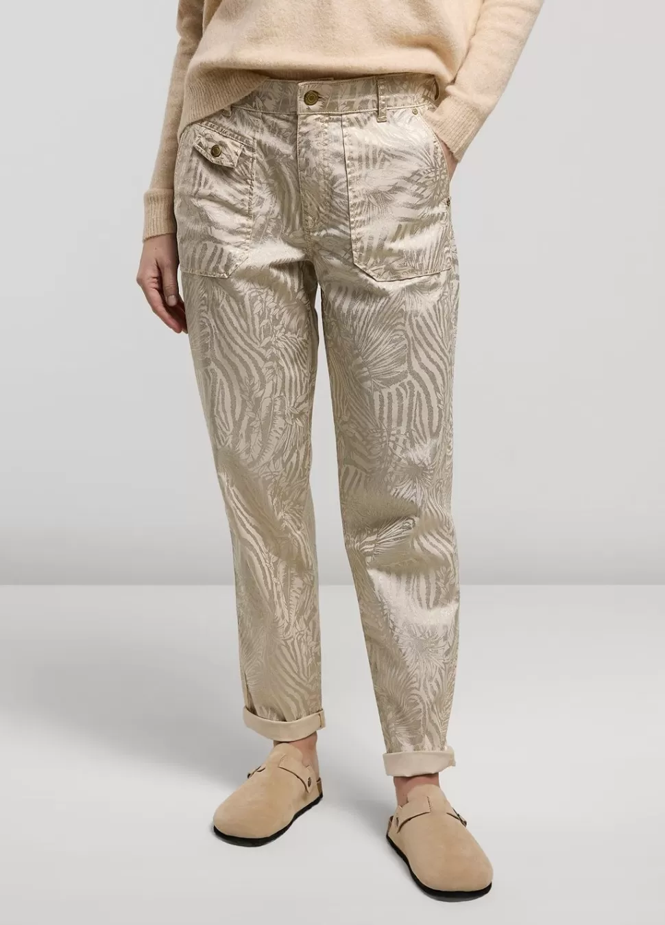 Women Summum Woman Metallic-Print Trousers