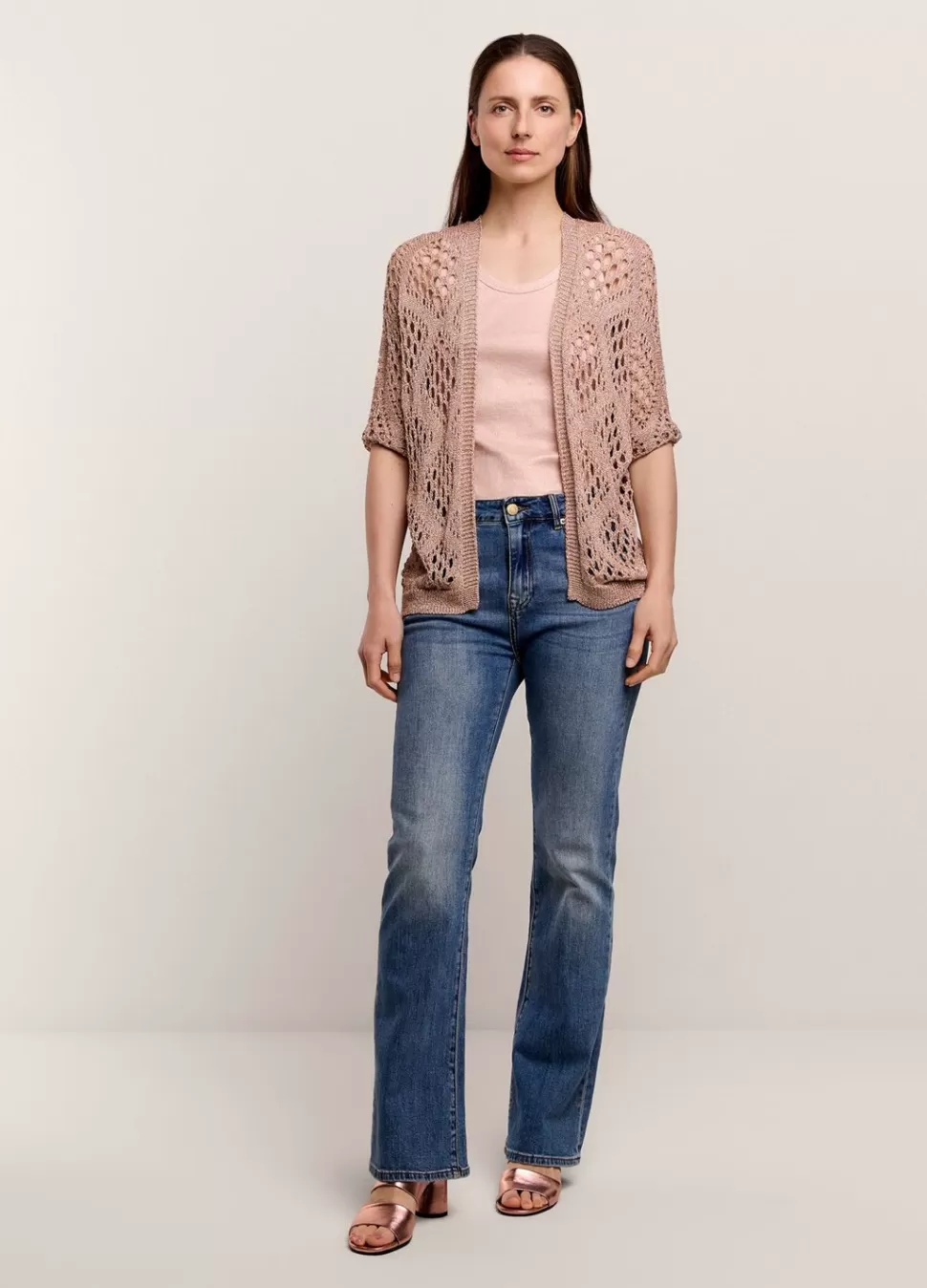 Women Summum Woman Open-Work Shimmery Cardigan