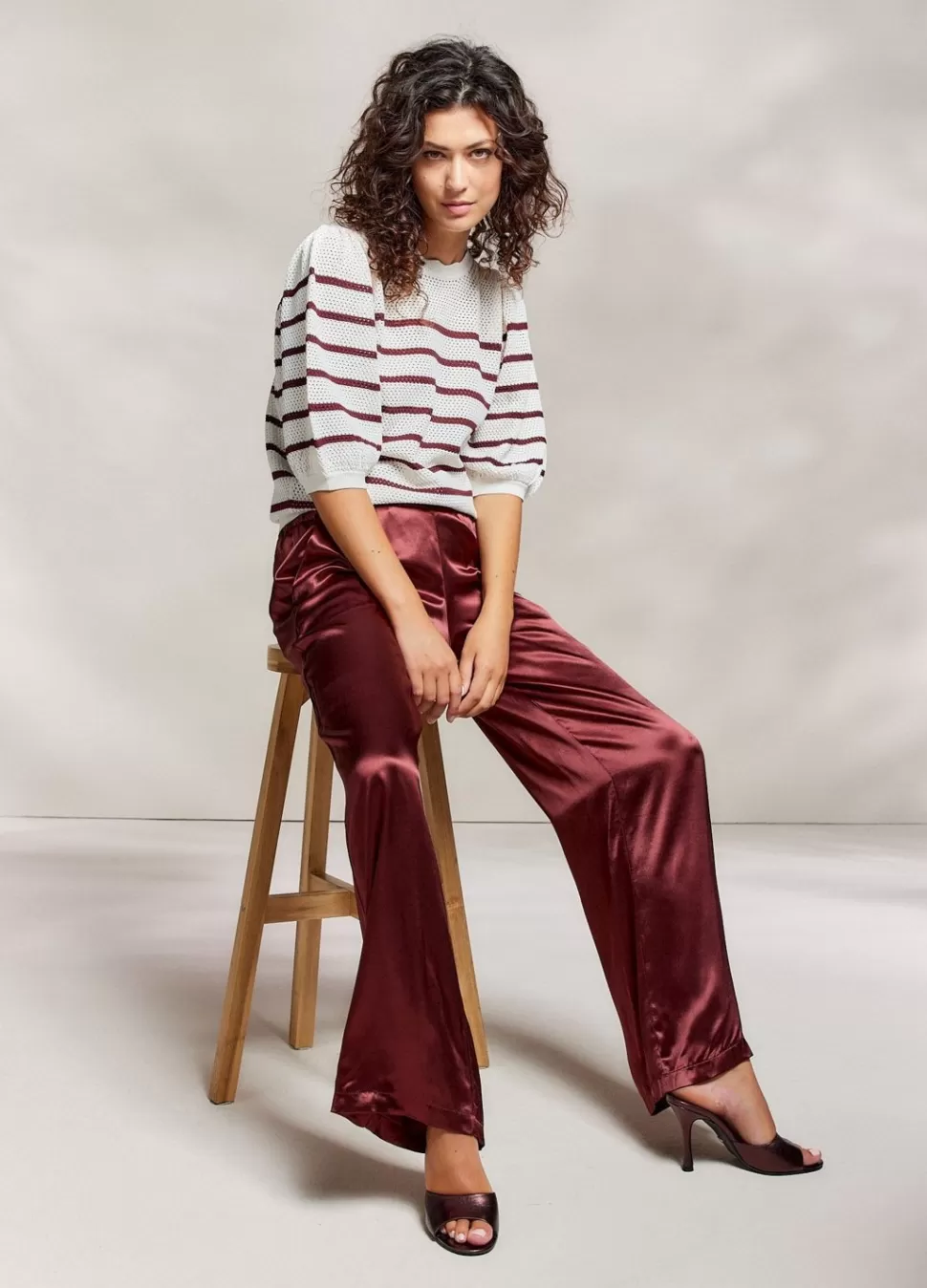 Women Summum Woman Shiny Straight-Leg Trousers