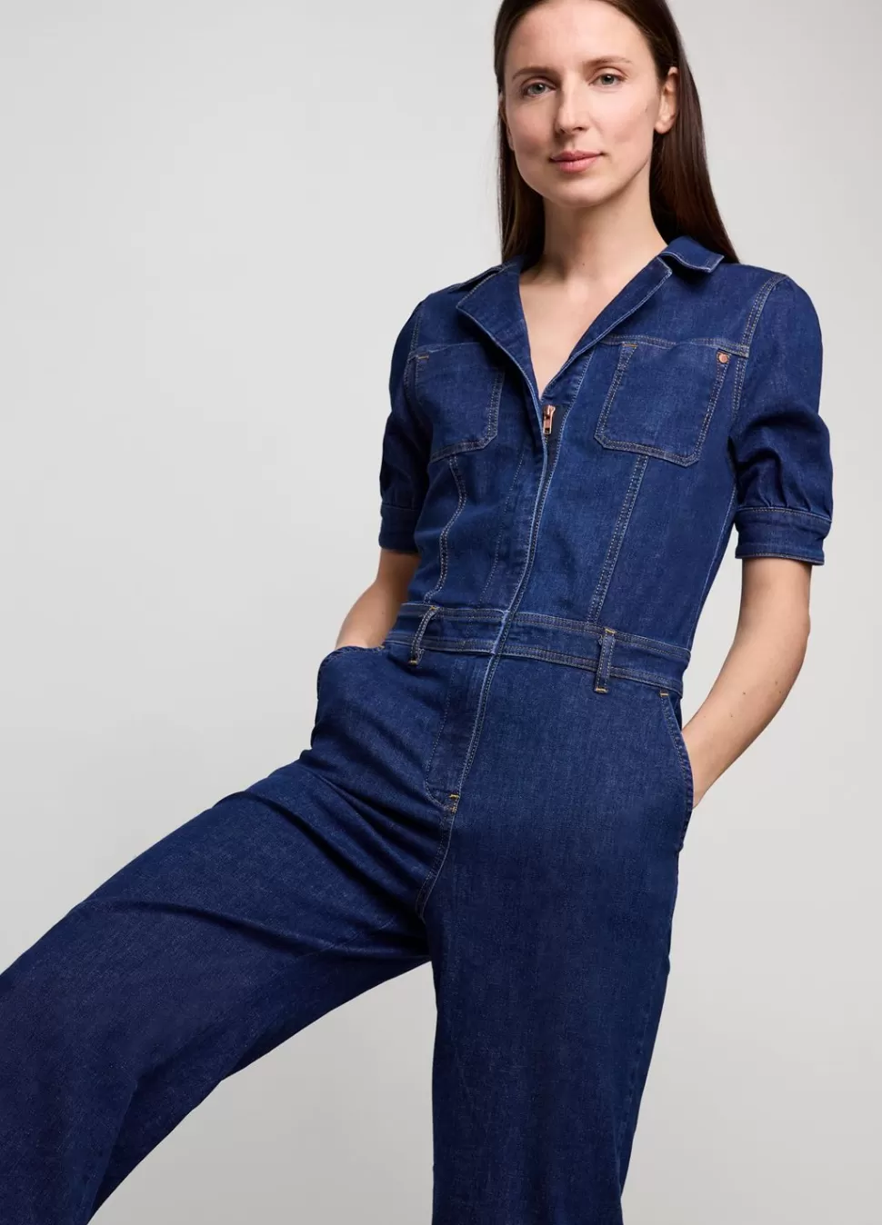 Women Summum Woman Slim-Fit Denim Jumpsuit