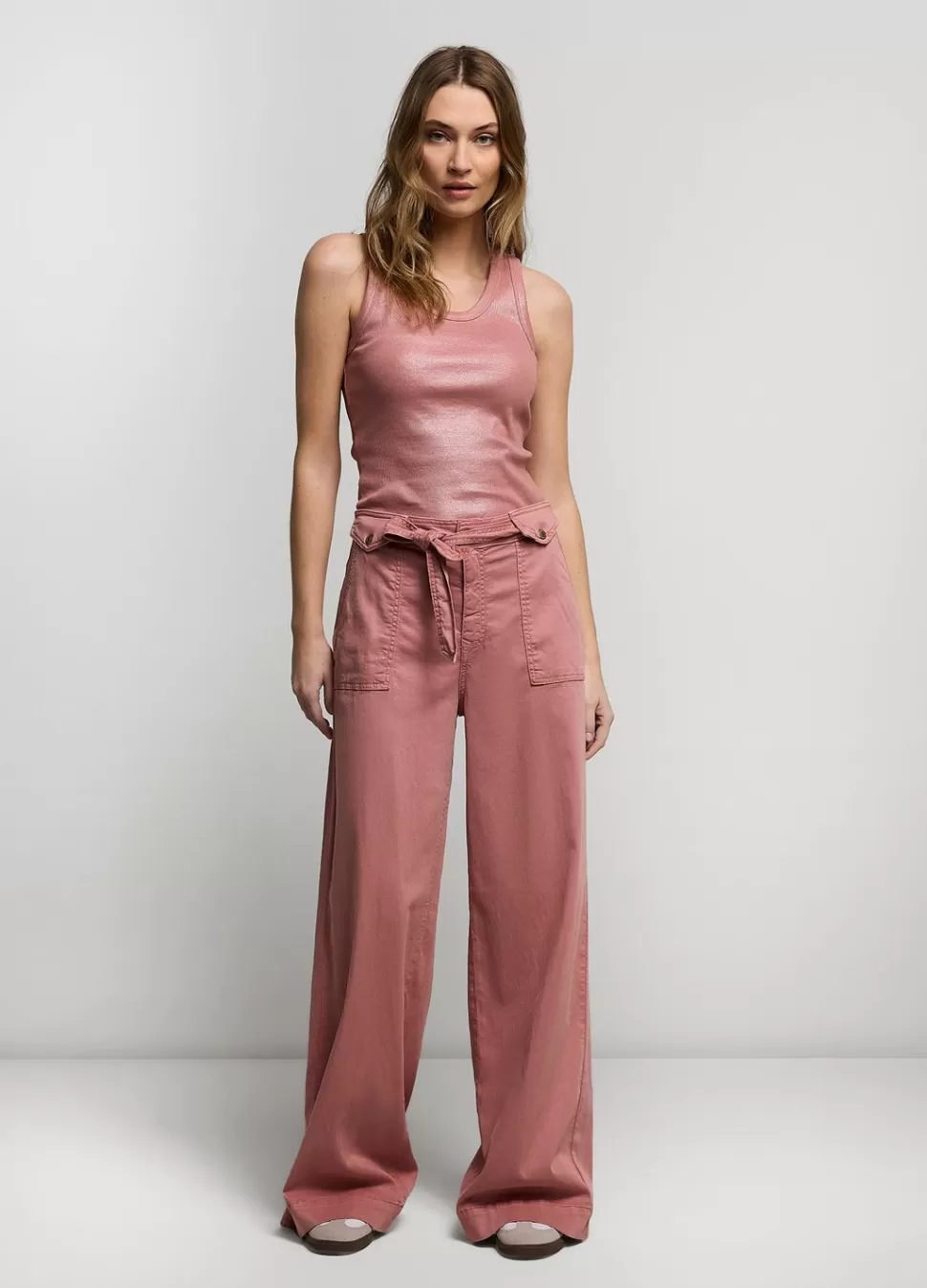 Women Summum Woman Wide-Leg Trousers With Belt