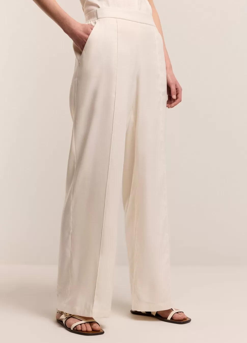 Women Summum Woman Wide-Leg Trousers With Pintuck